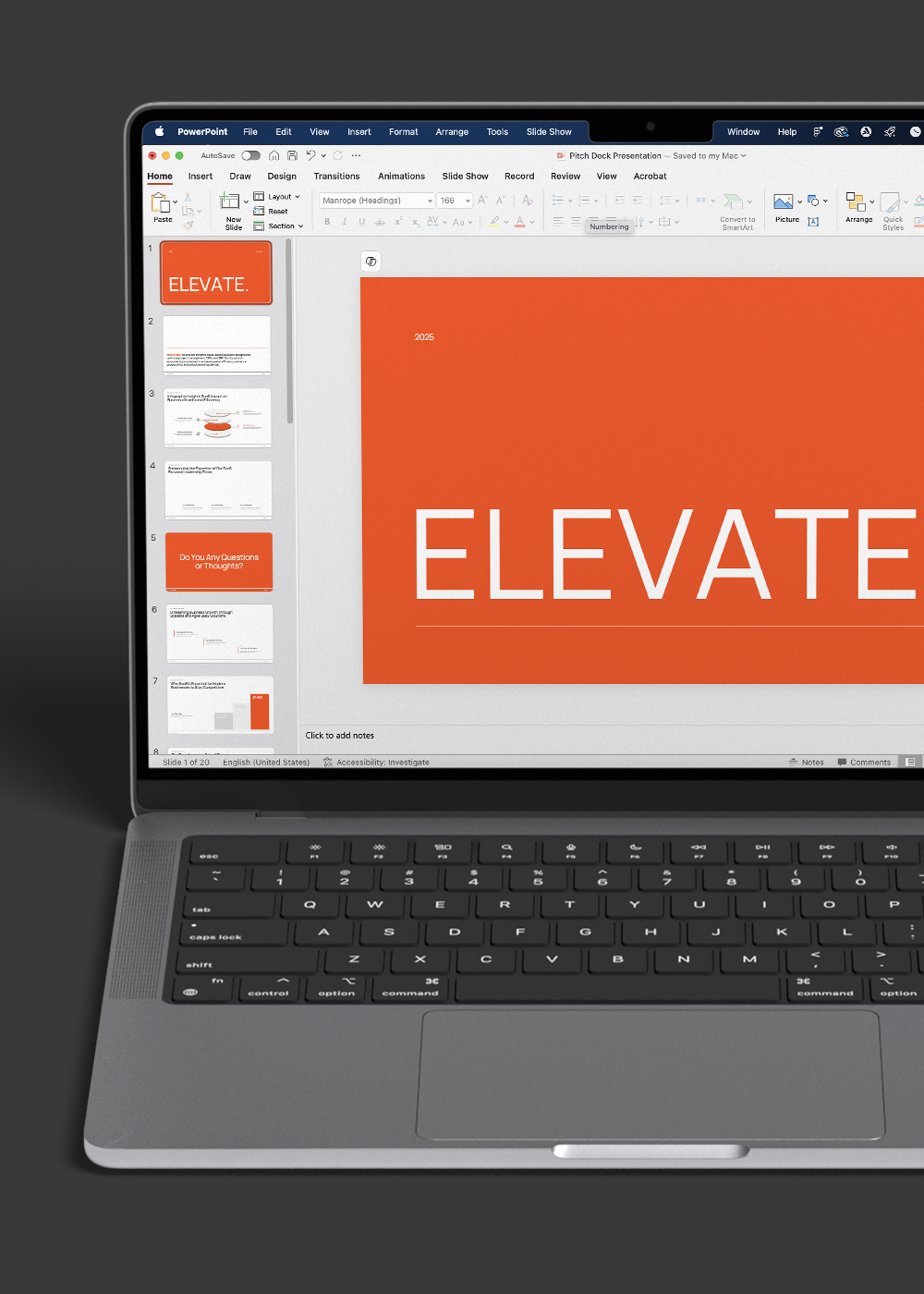 Screenshot of custom presentation templates designed by BrandWork Digital